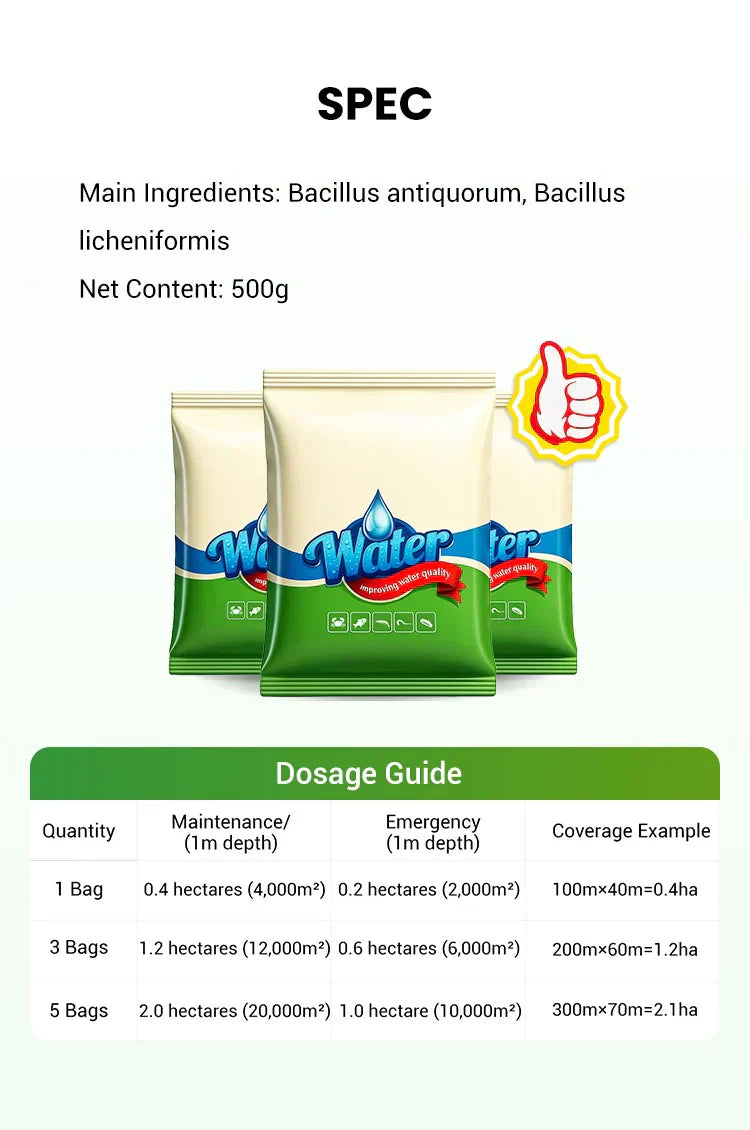 Premium Pond Care Powder | Water Clarifier & Algae Control 🐟