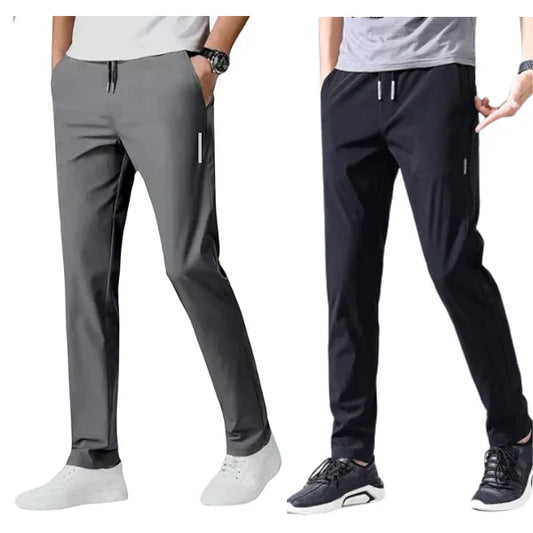 Buy 1 Get 1 Free - Combo of 2 Pcs Men's Regular Fit Lycra Track Pants (Pack of 2)